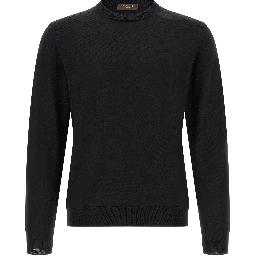 Black Virgin Wool Cardigan