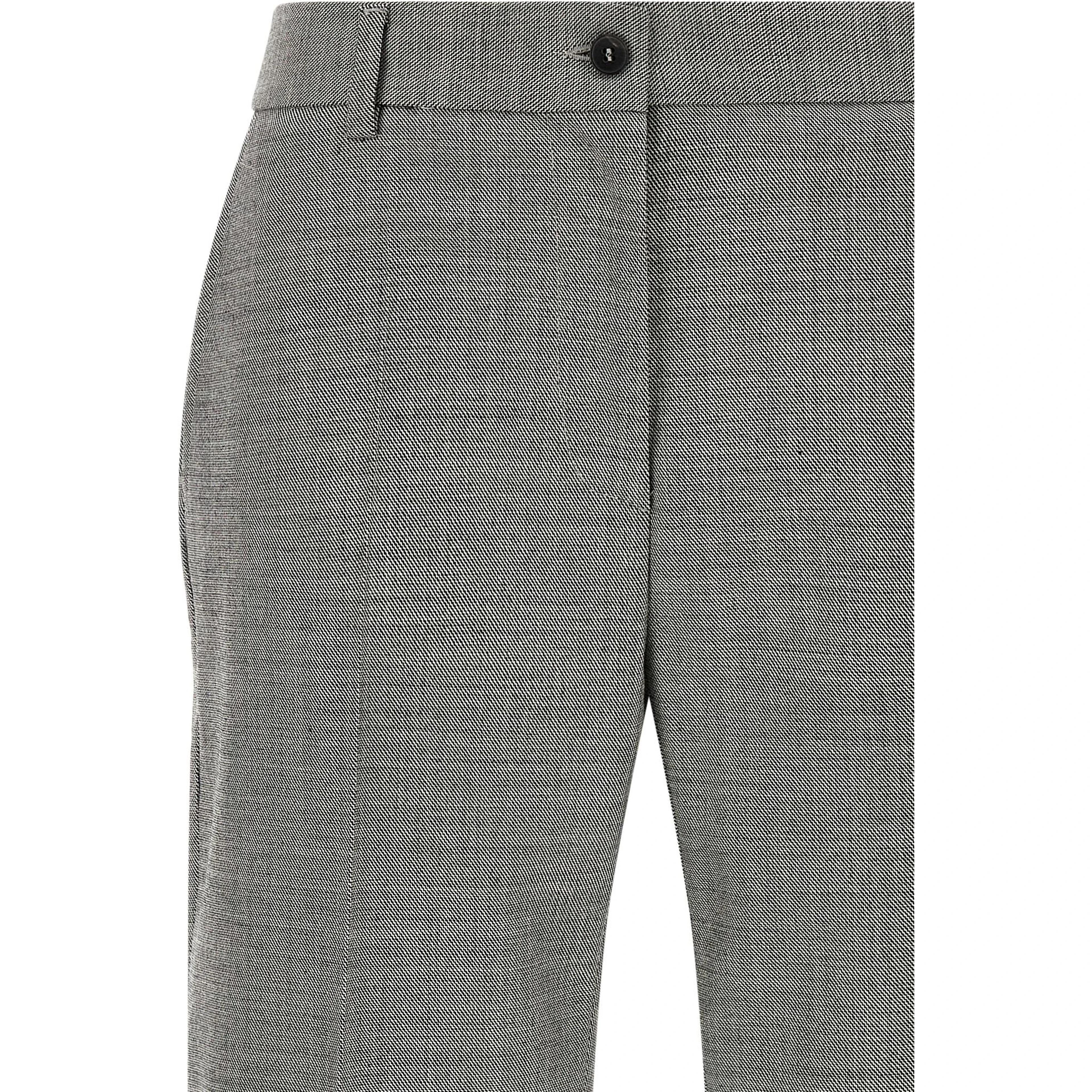 Gray Wool Flared Pants