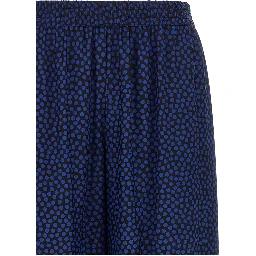 Blue Viscose Casual Pants