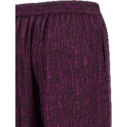 Purple Viscose Casual Pants
