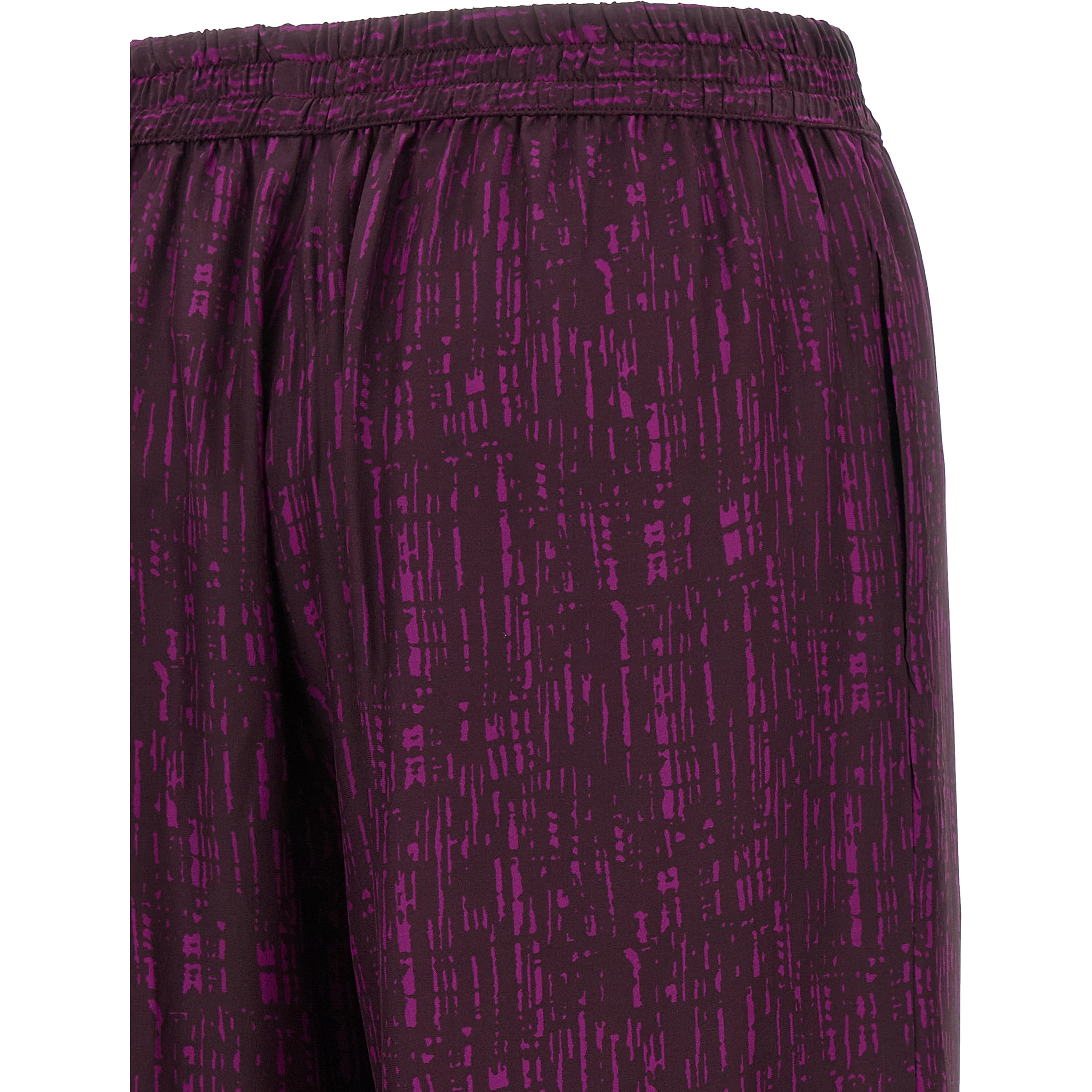 Purple Viscose Casual Pants