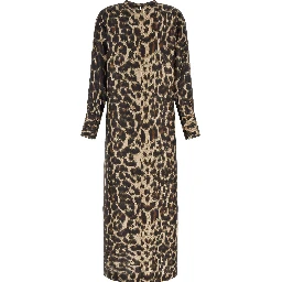 Brown Silk Long Dress