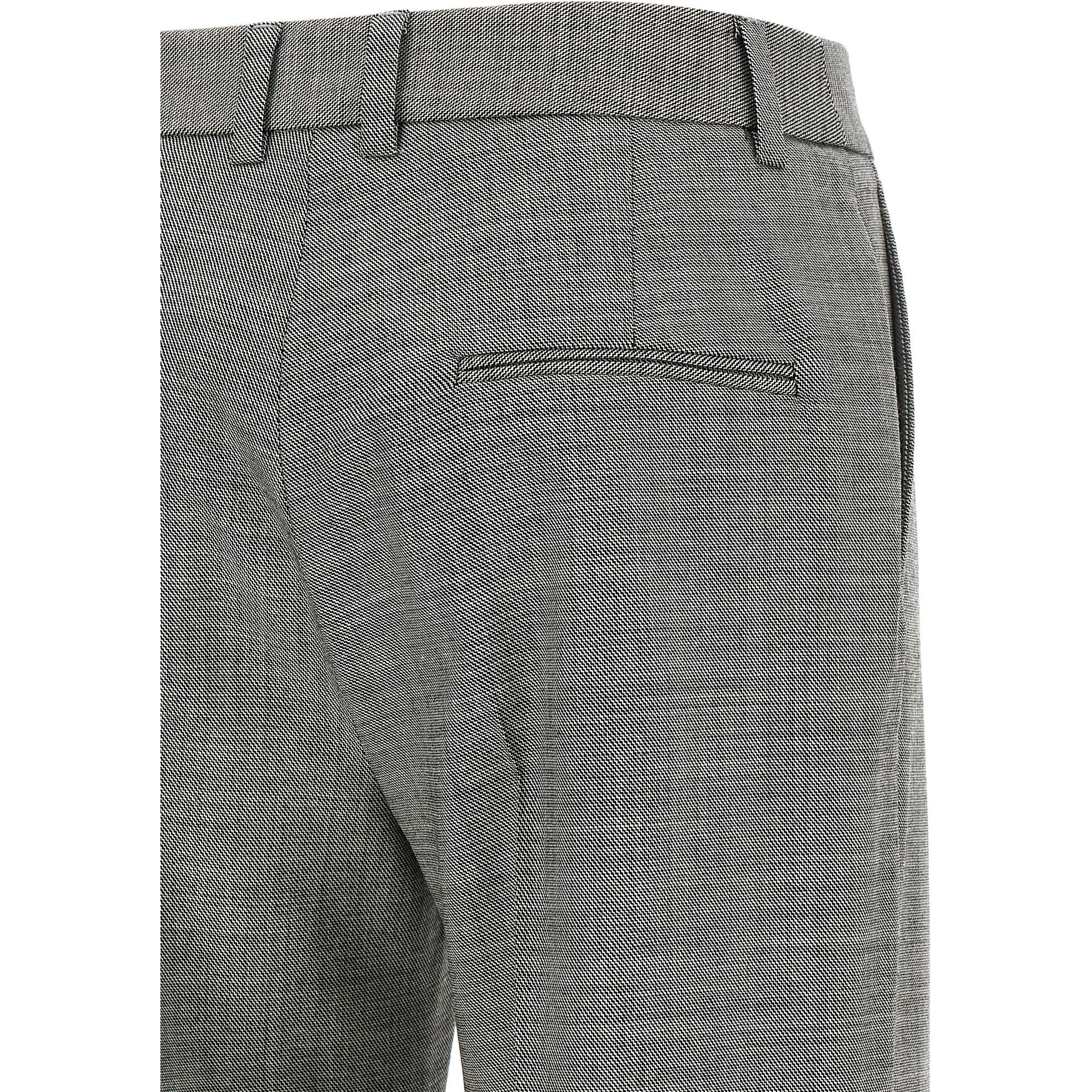 Gray Wool Flared Pants