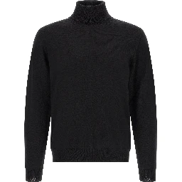 Black Virgin Wool Cardigan