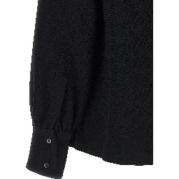 Black Triacetate Blouse