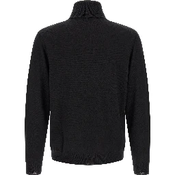 Black Virgin Wool Cardigan