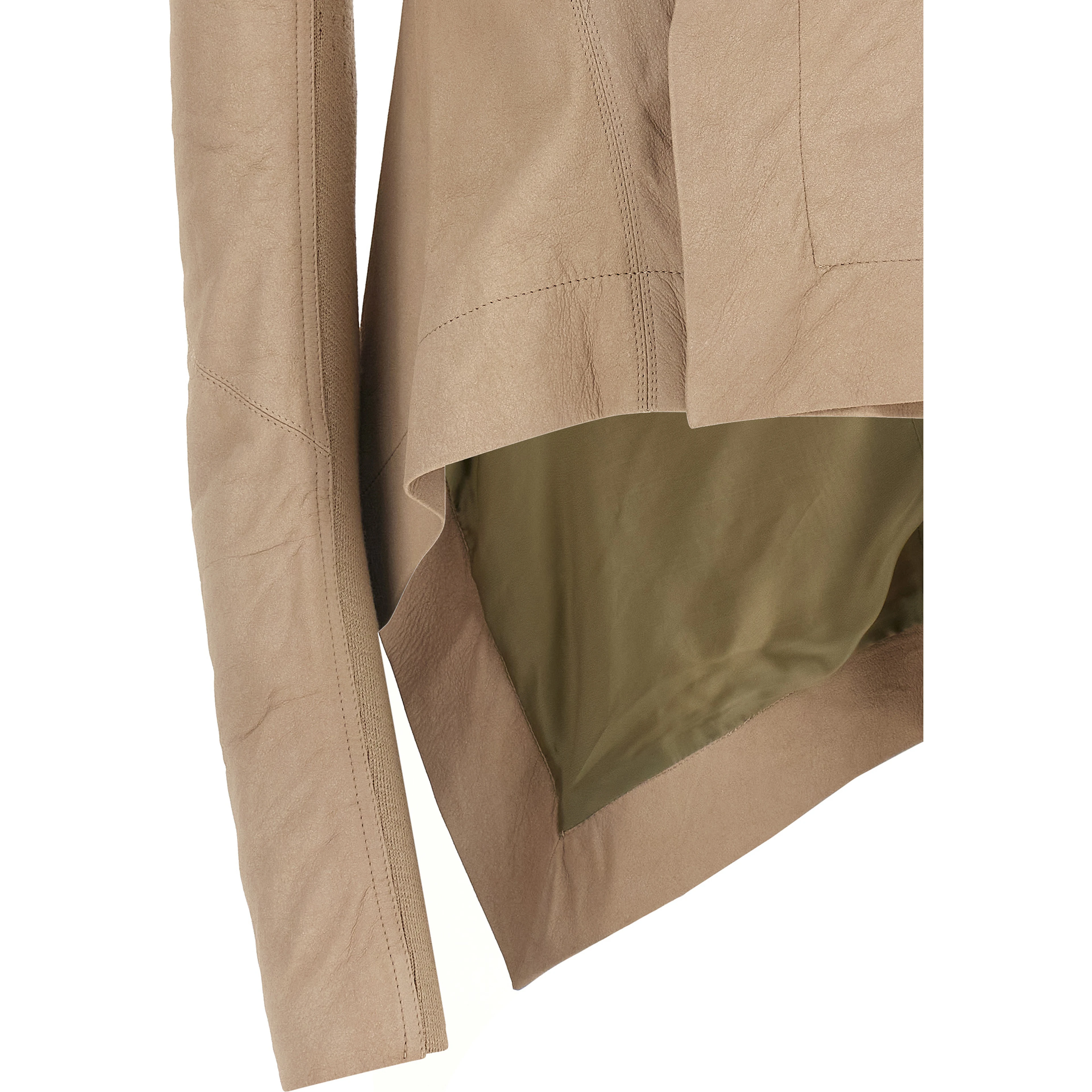 Beige Lamb Leather Leather Jacket