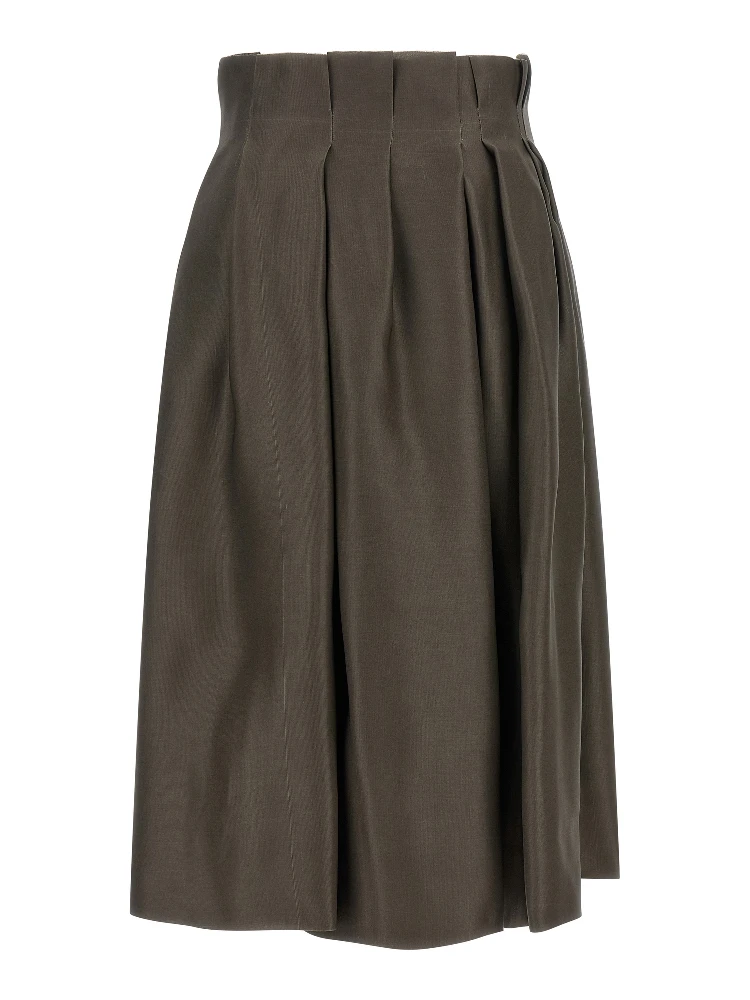 Brown Silk Midi Skirt alternative