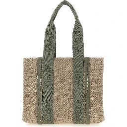 Bicolor Linen Tote Bag