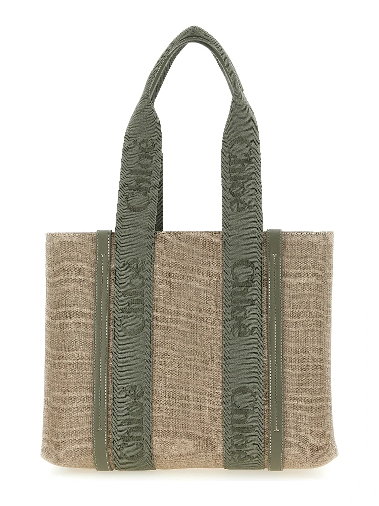Bicolor Linen Tote Bag