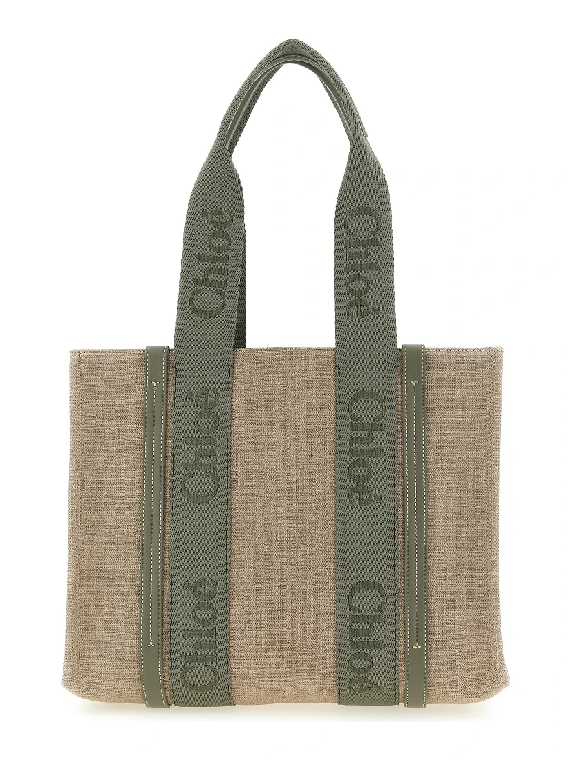 Bicolor Linen Tote Bag