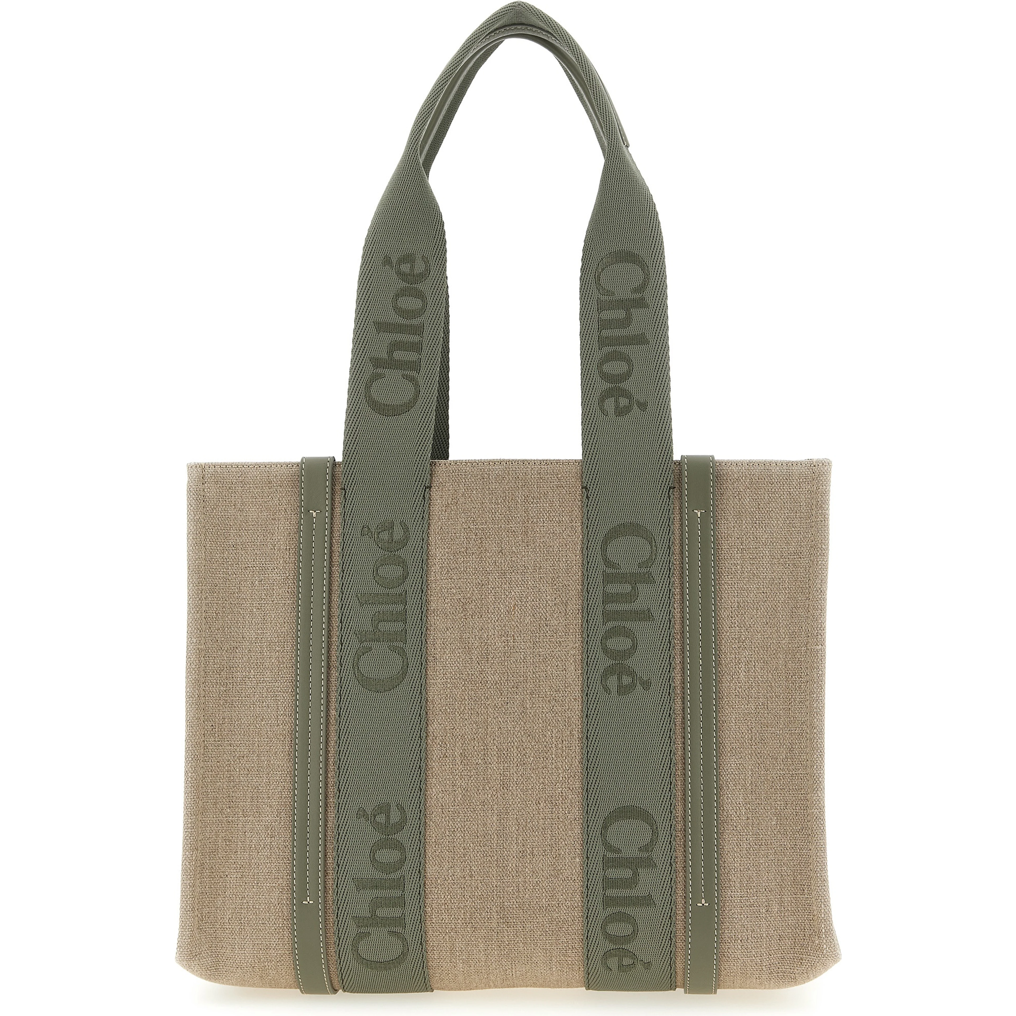 Bicolor Linen Tote Bag