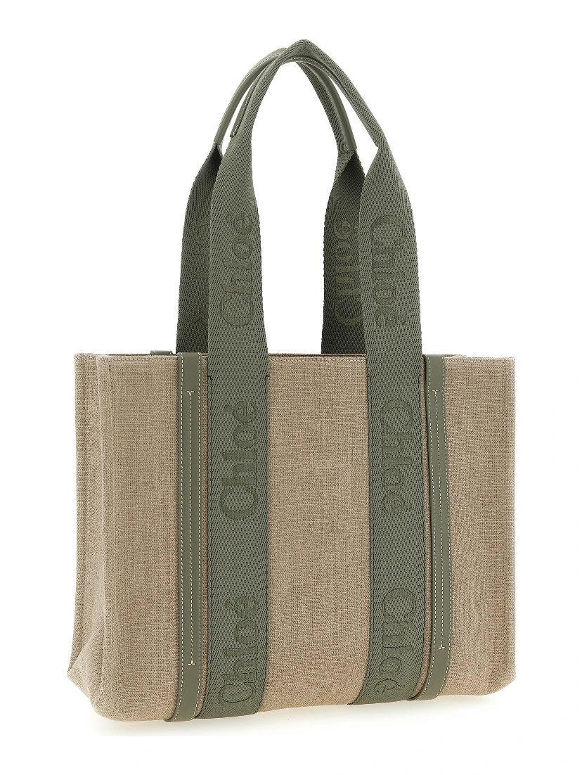 Bicolor Linen Tote Bag