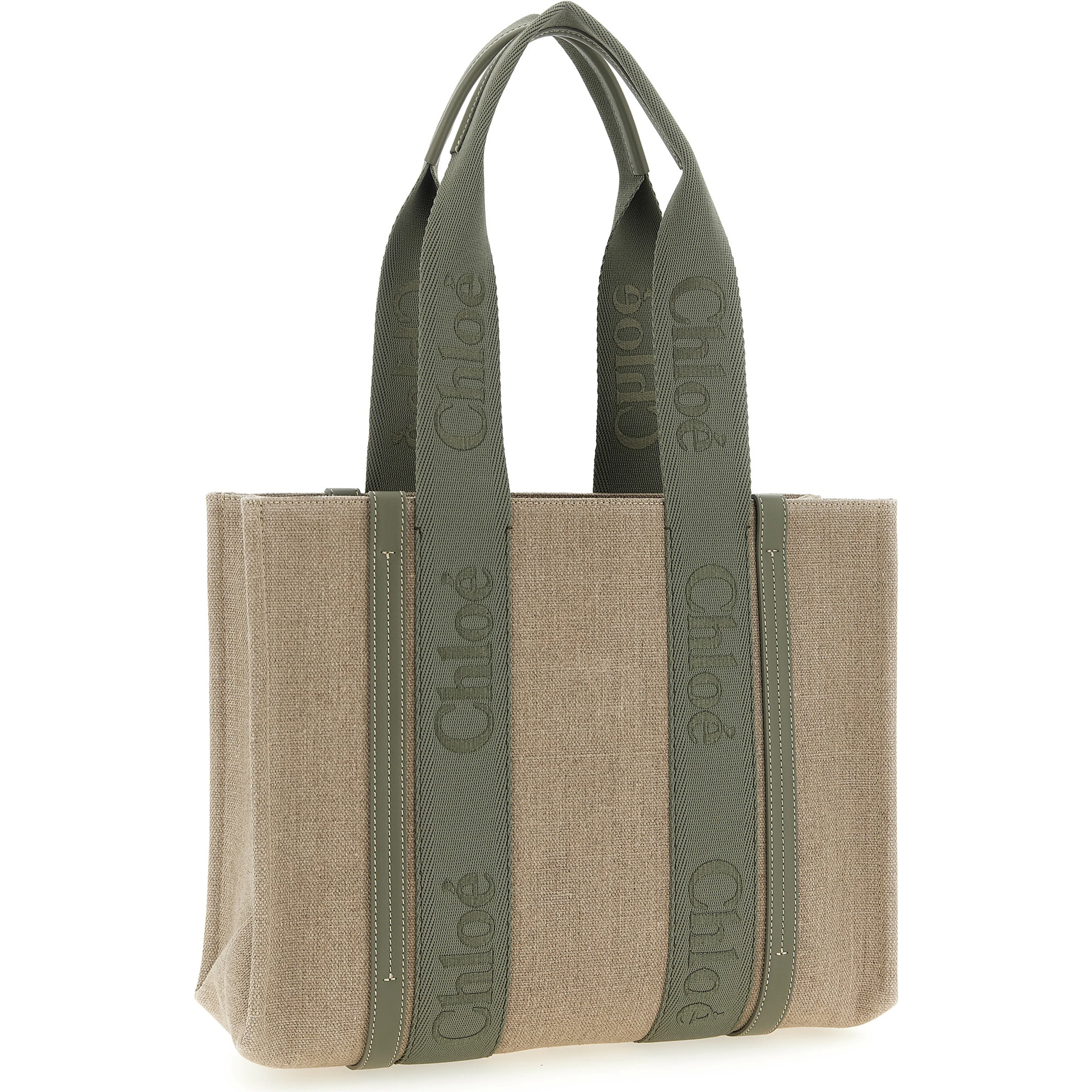 Bicolor Linen Tote Bag