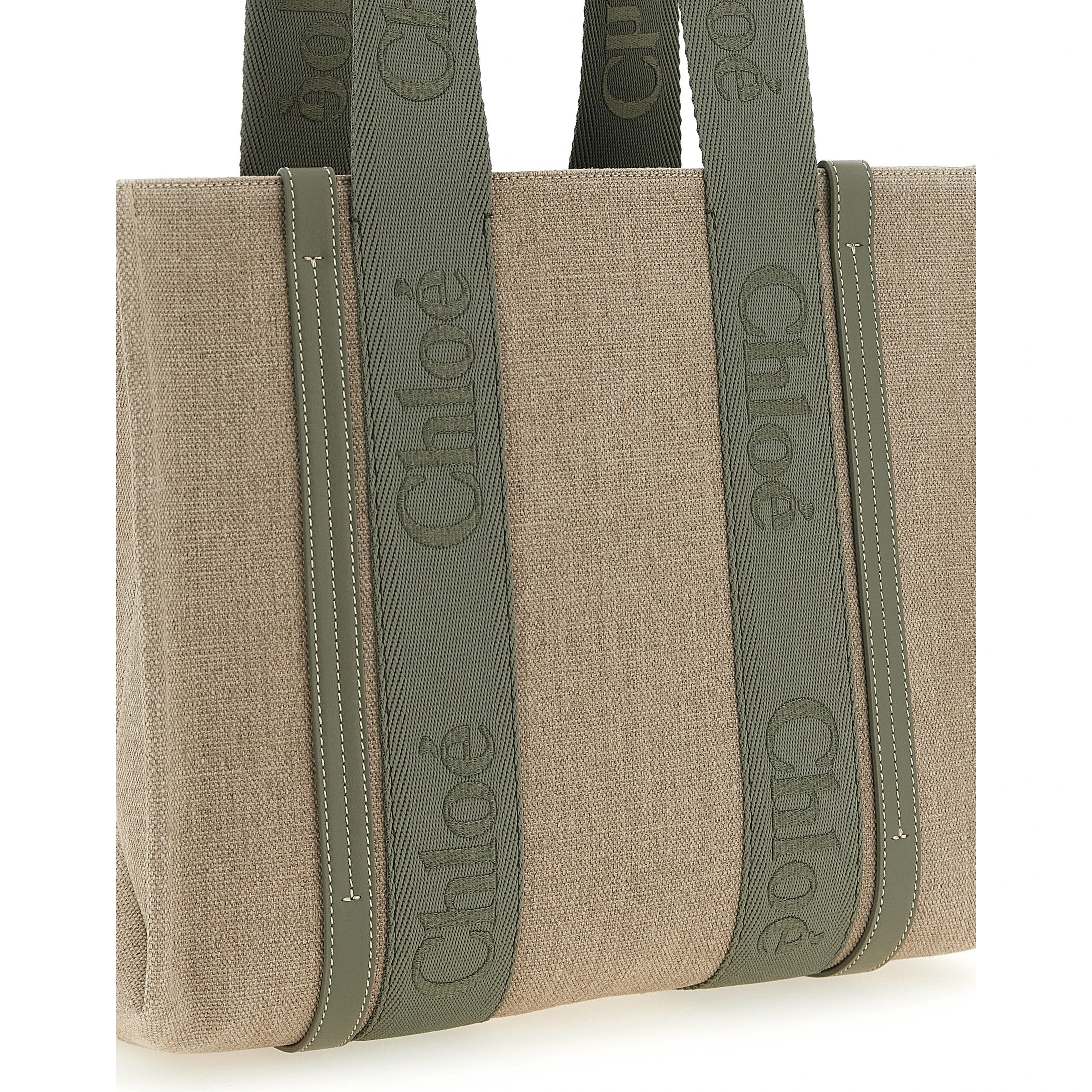 Bicolor Linen Tote Bag