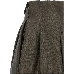 Brown Silk Midi Skirt
