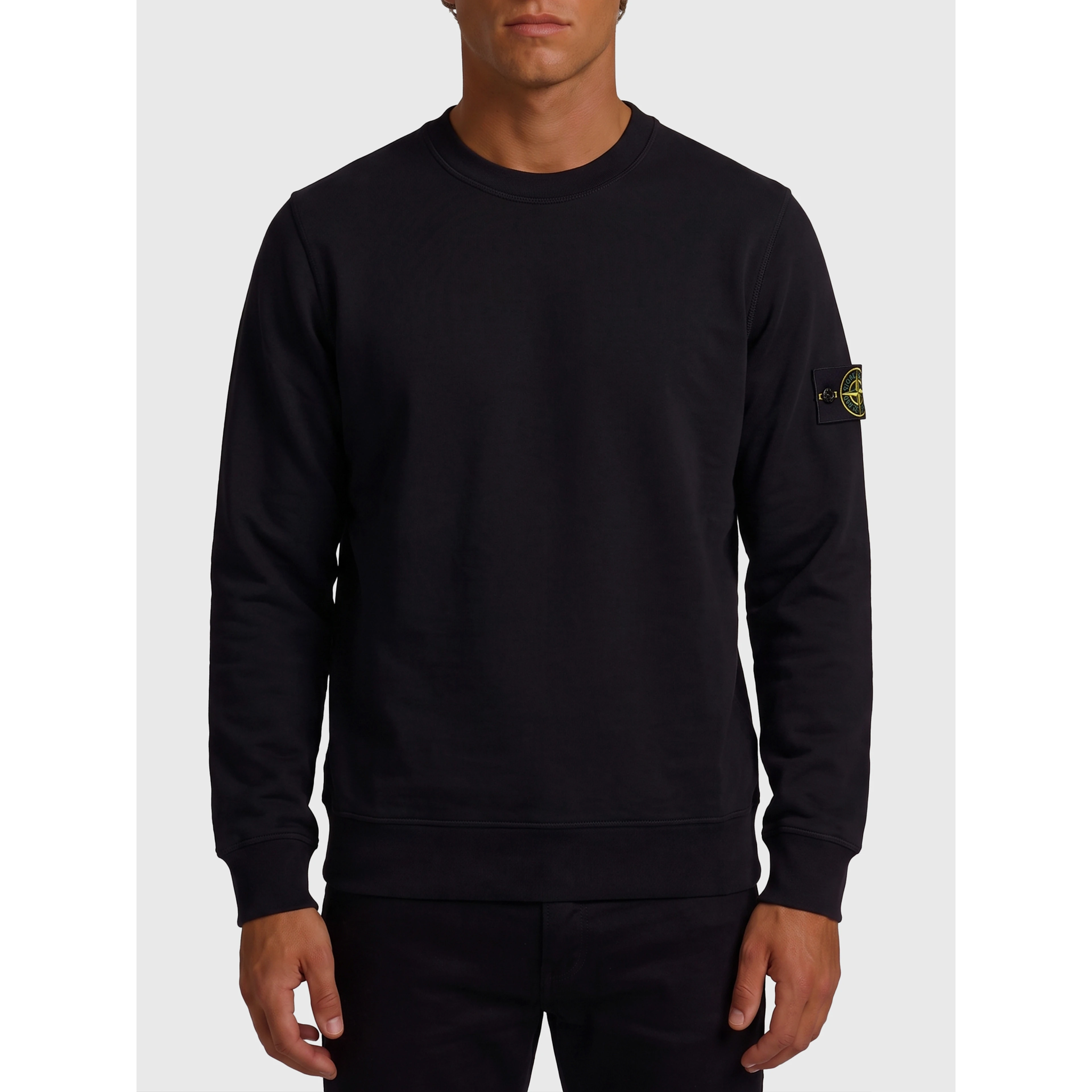 Black crewneck sweatshirt