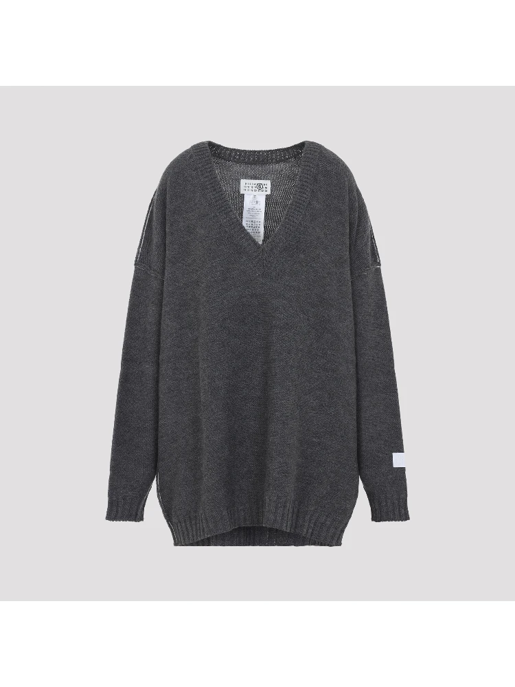 MM6 Maison Margiela V Neck Sweater