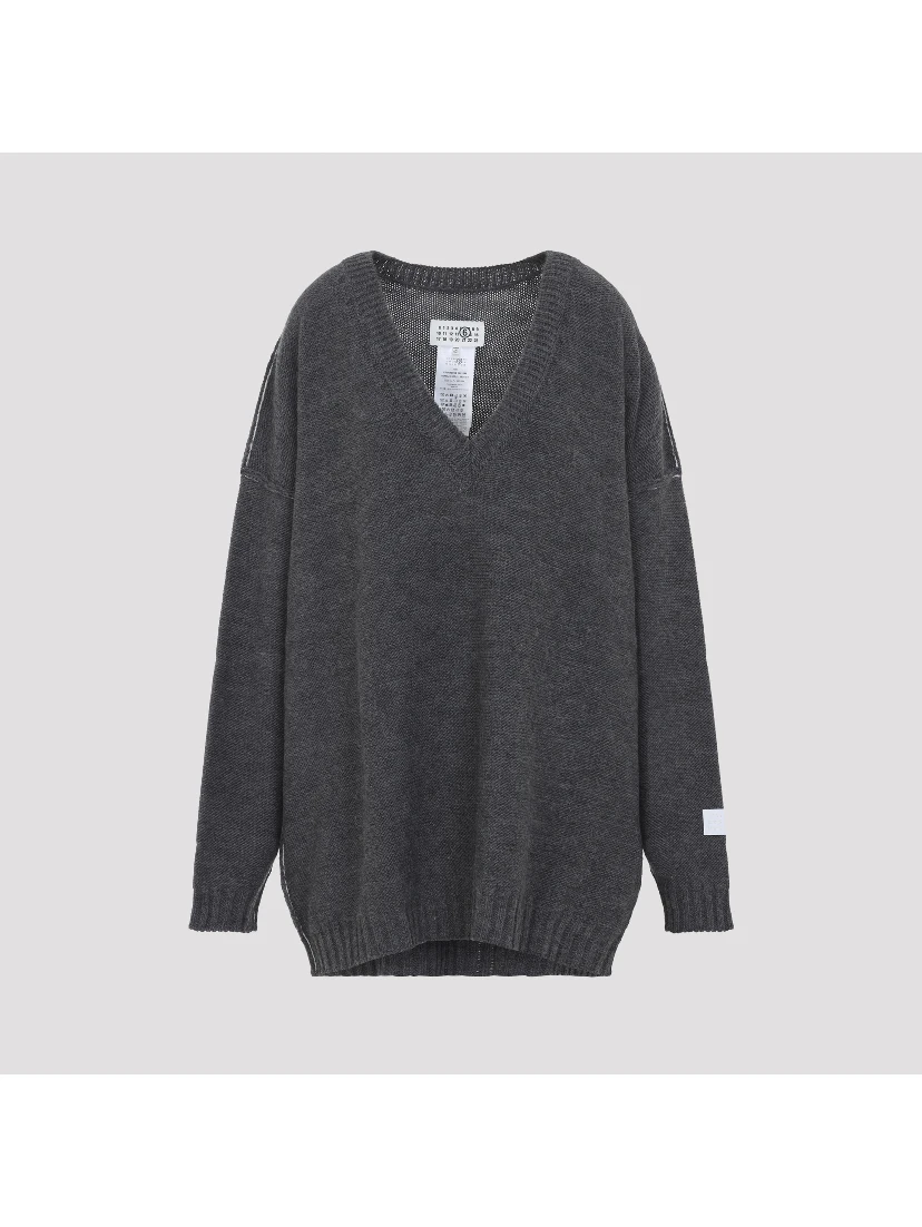 MM6 Maison Margiela V Neck Sweater