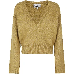 MELANGE MOHAIR DEEP V NECK