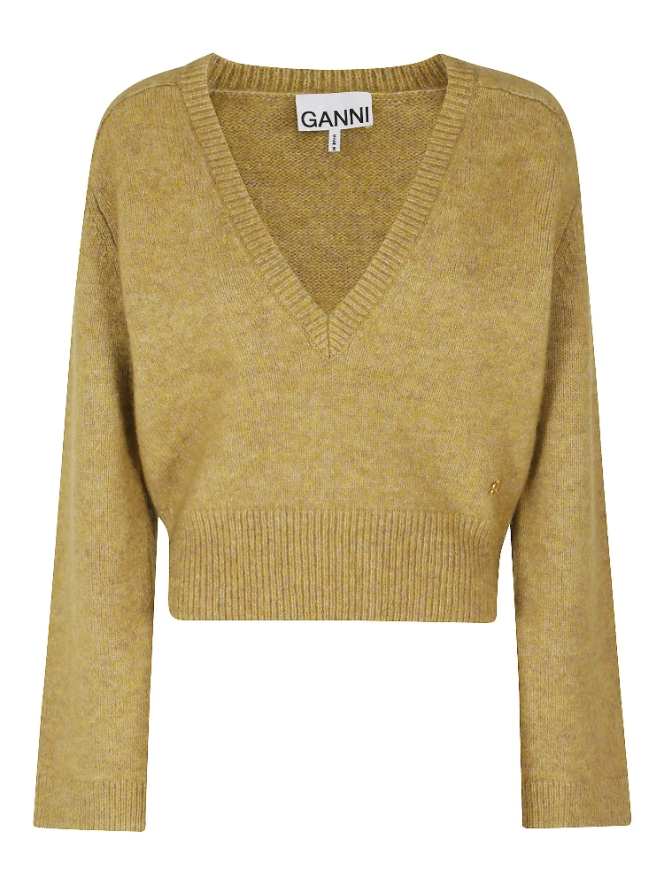 MELANGE MOHAIR DEEP V NECK