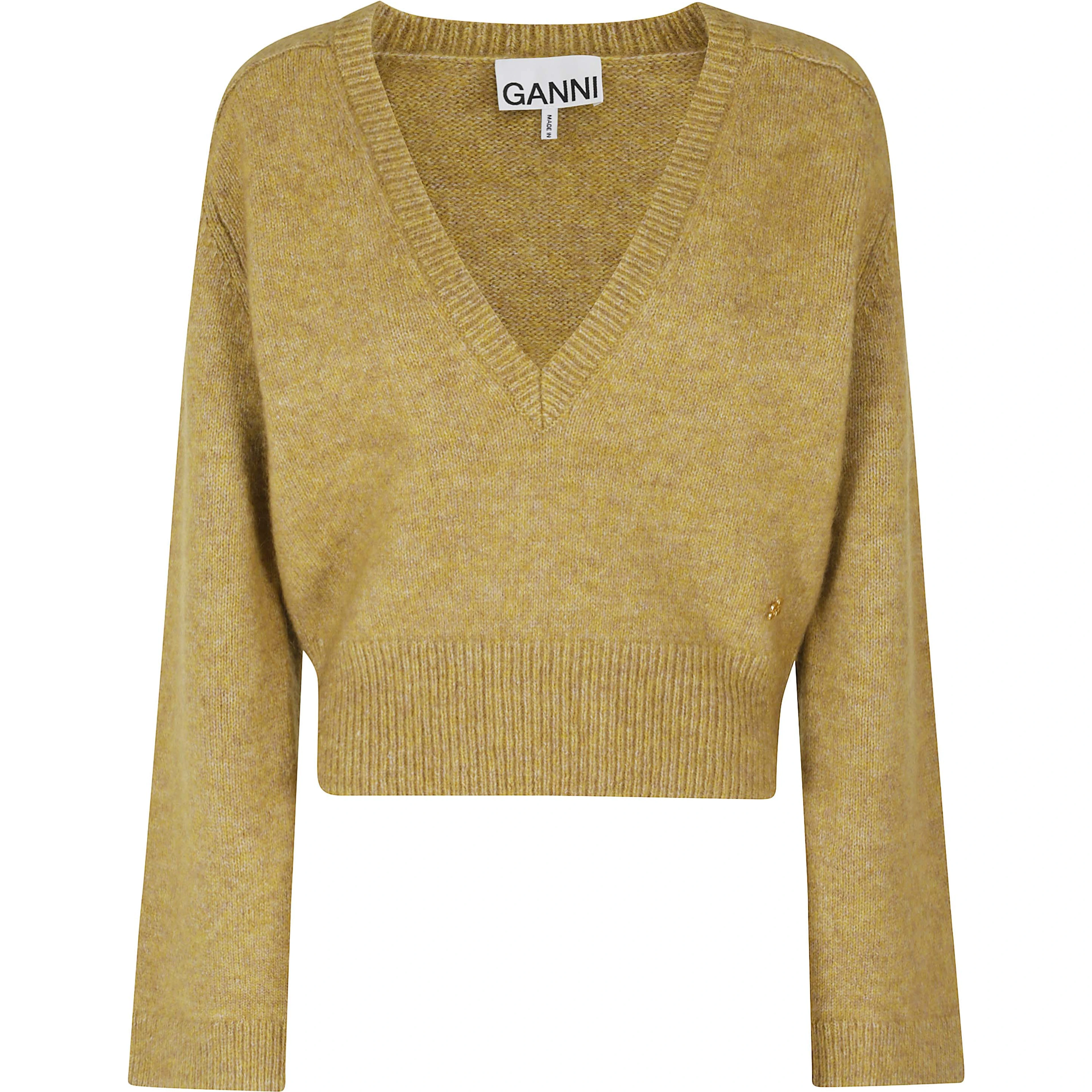 MELANGE MOHAIR DEEP V NECK