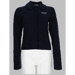 CARDIGAN ADERENTE IN MAGLIA CON LOGO