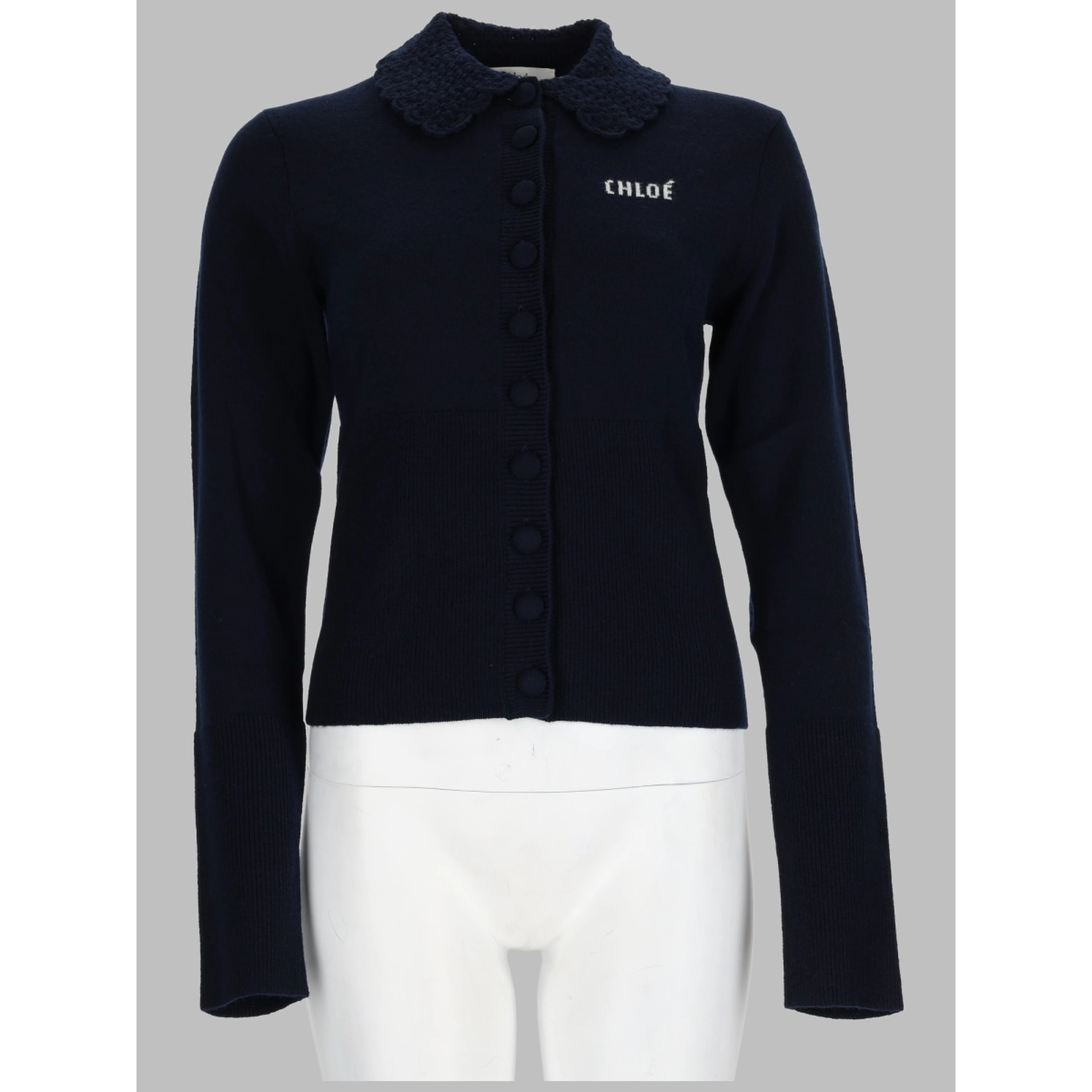 CARDIGAN ADERENTE IN MAGLIA CON LOGO