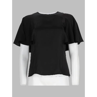 BLUSA IN RASO CON MANICHE A MANTELLA