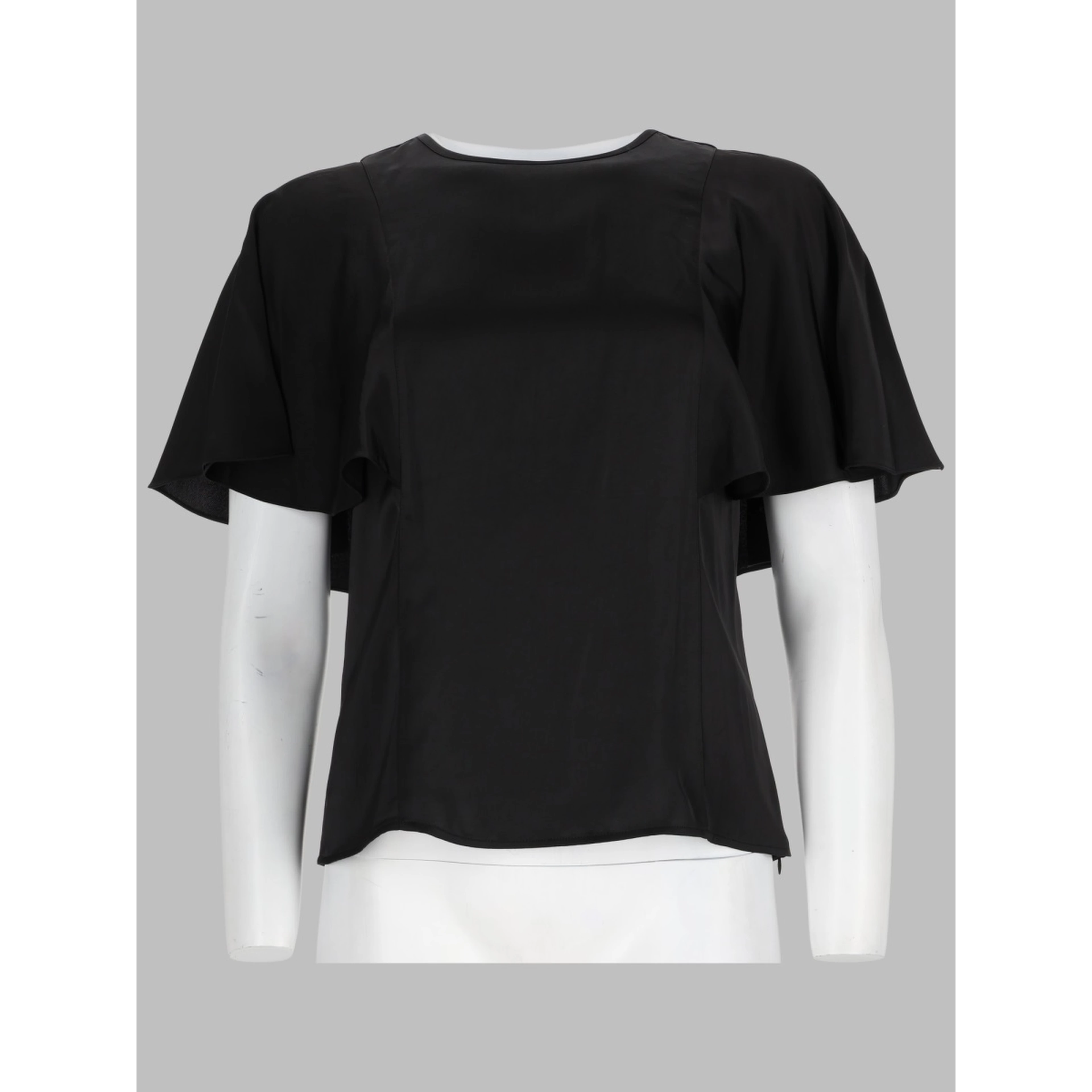 BLUSA IN RASO CON MANICHE A MANTELLA