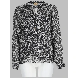 BLUSA IN GEORGETTE CON STAMPA METALLIZZATA