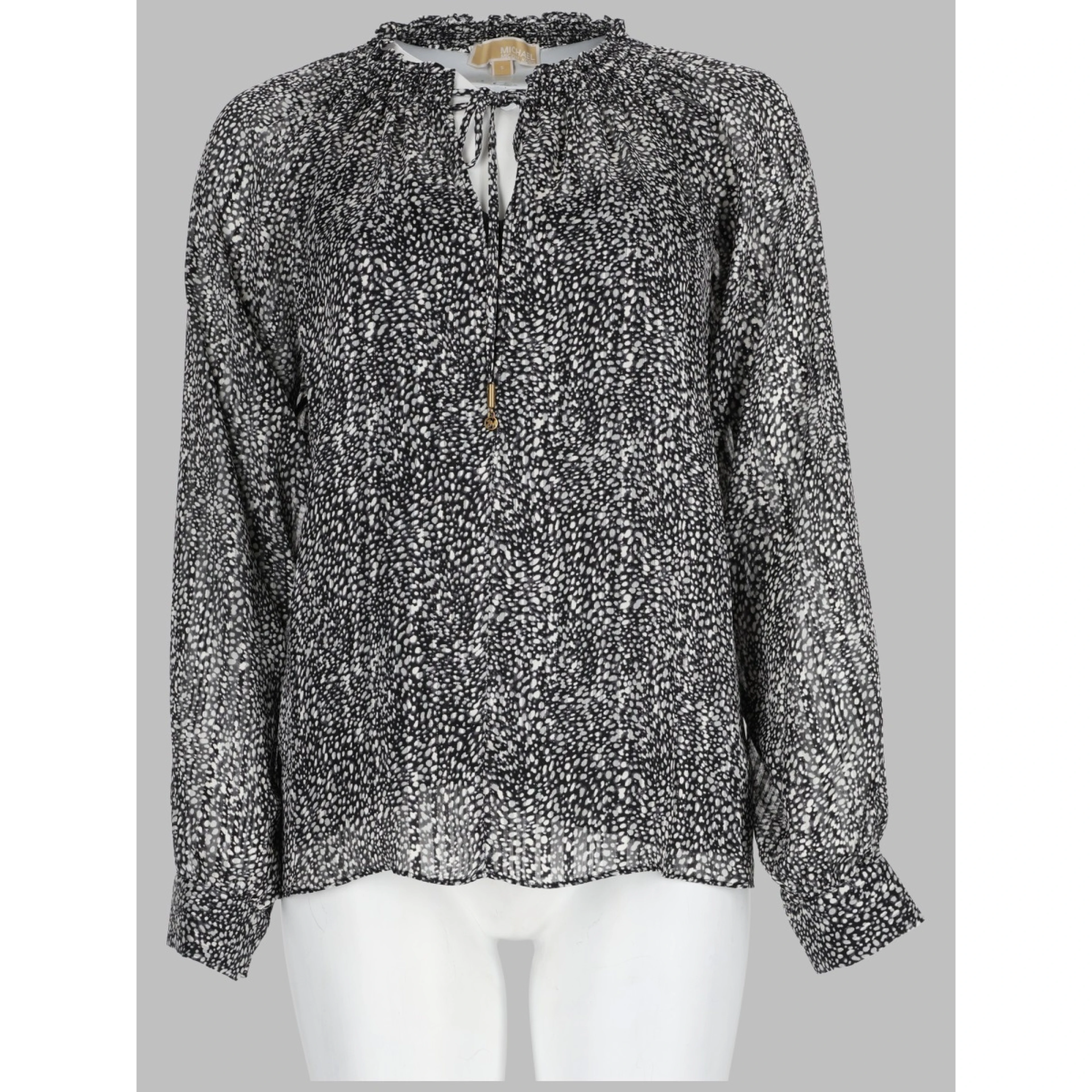 BLUSA IN GEORGETTE CON STAMPA METALLIZZATA