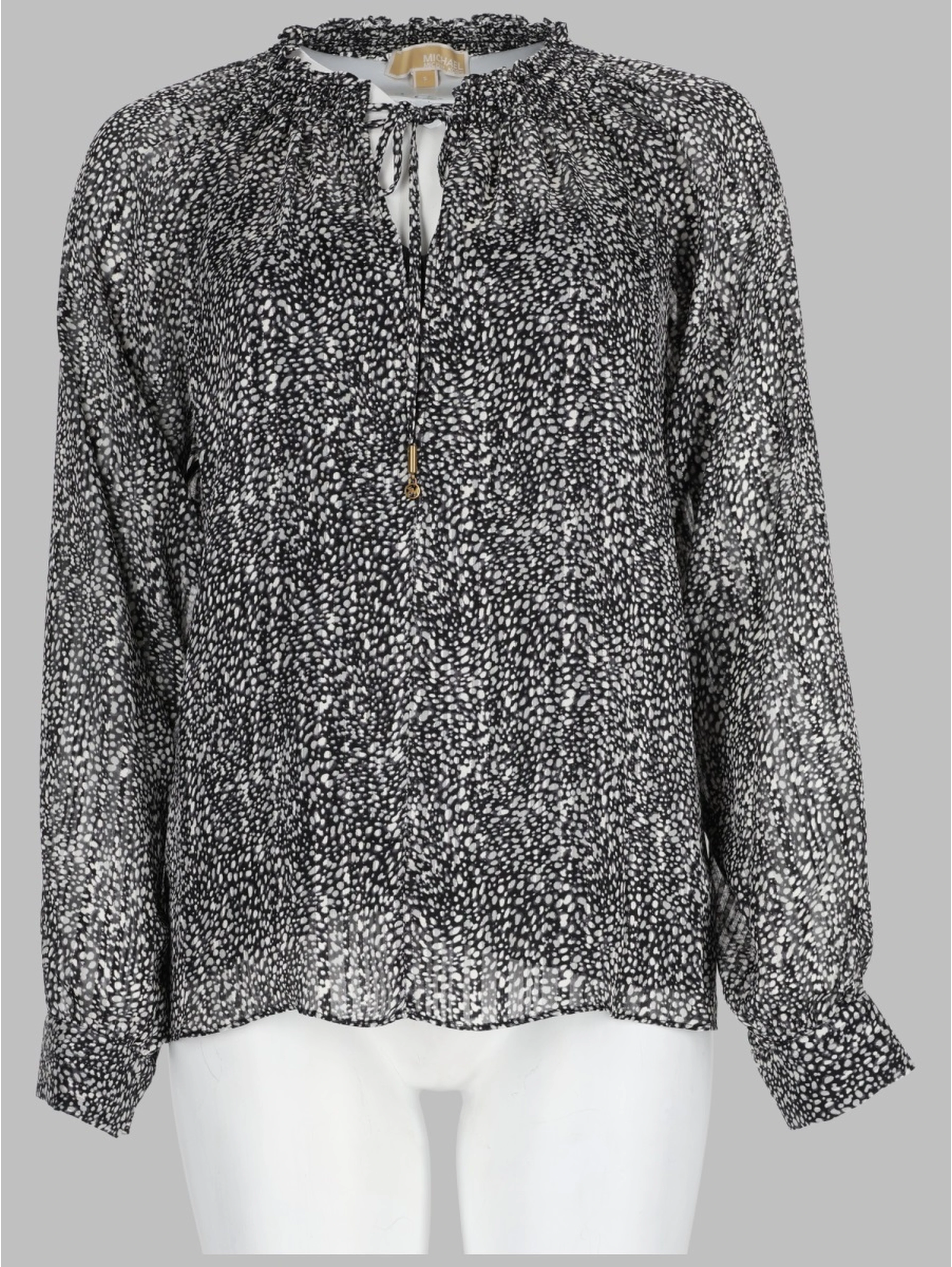 BLUSA IN GEORGETTE CON STAMPA METALLIZZATA