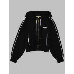 FELPA IN PIQUÉ CON LOGO E ZIP