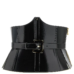 Black Leather High-Waist Belt