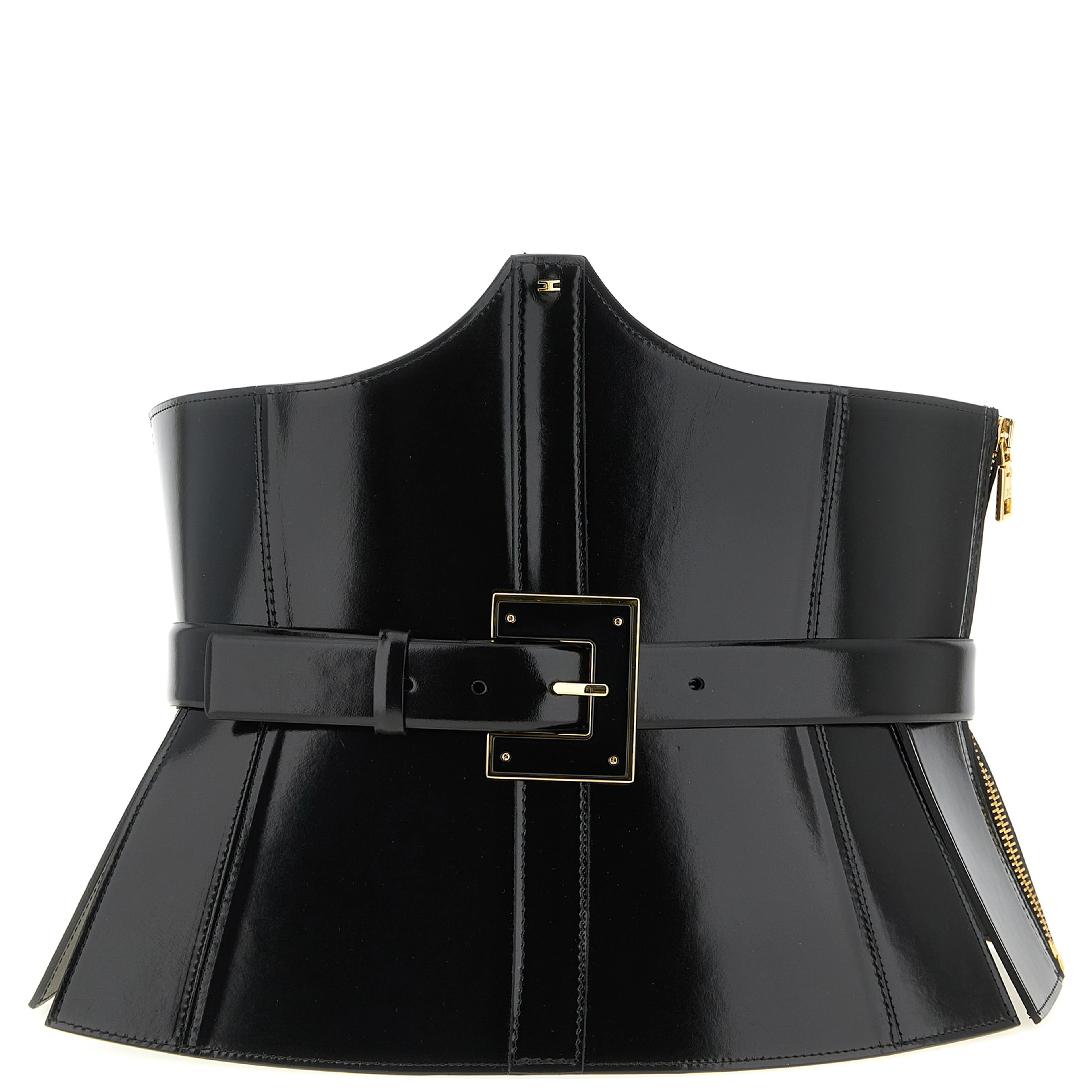 Black Leather High-Waist Belt
