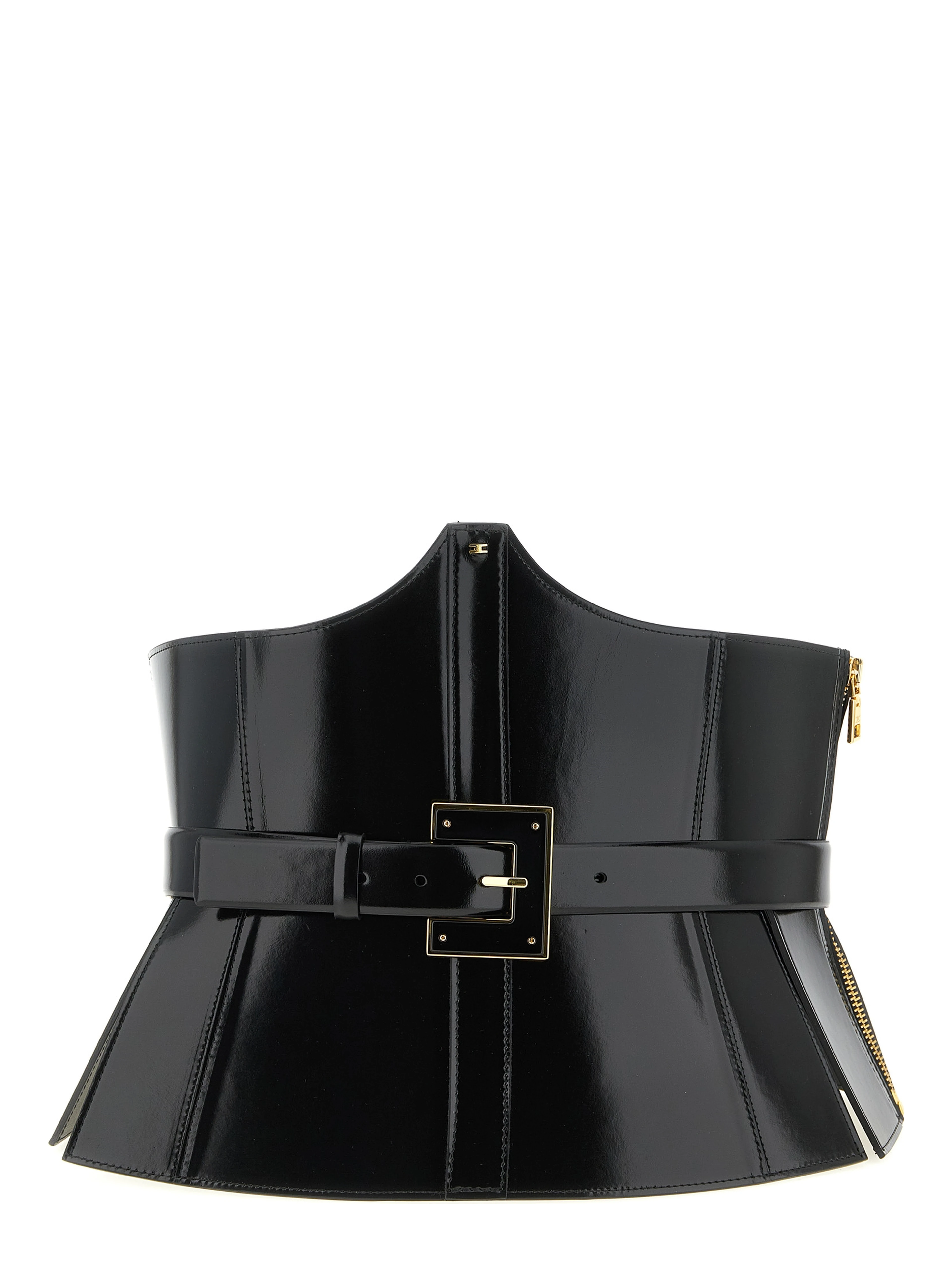 Black Leather High-Waist Belt