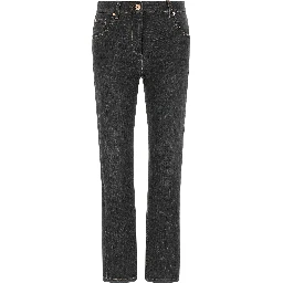 Gray Cotton Slim Fit Jeans