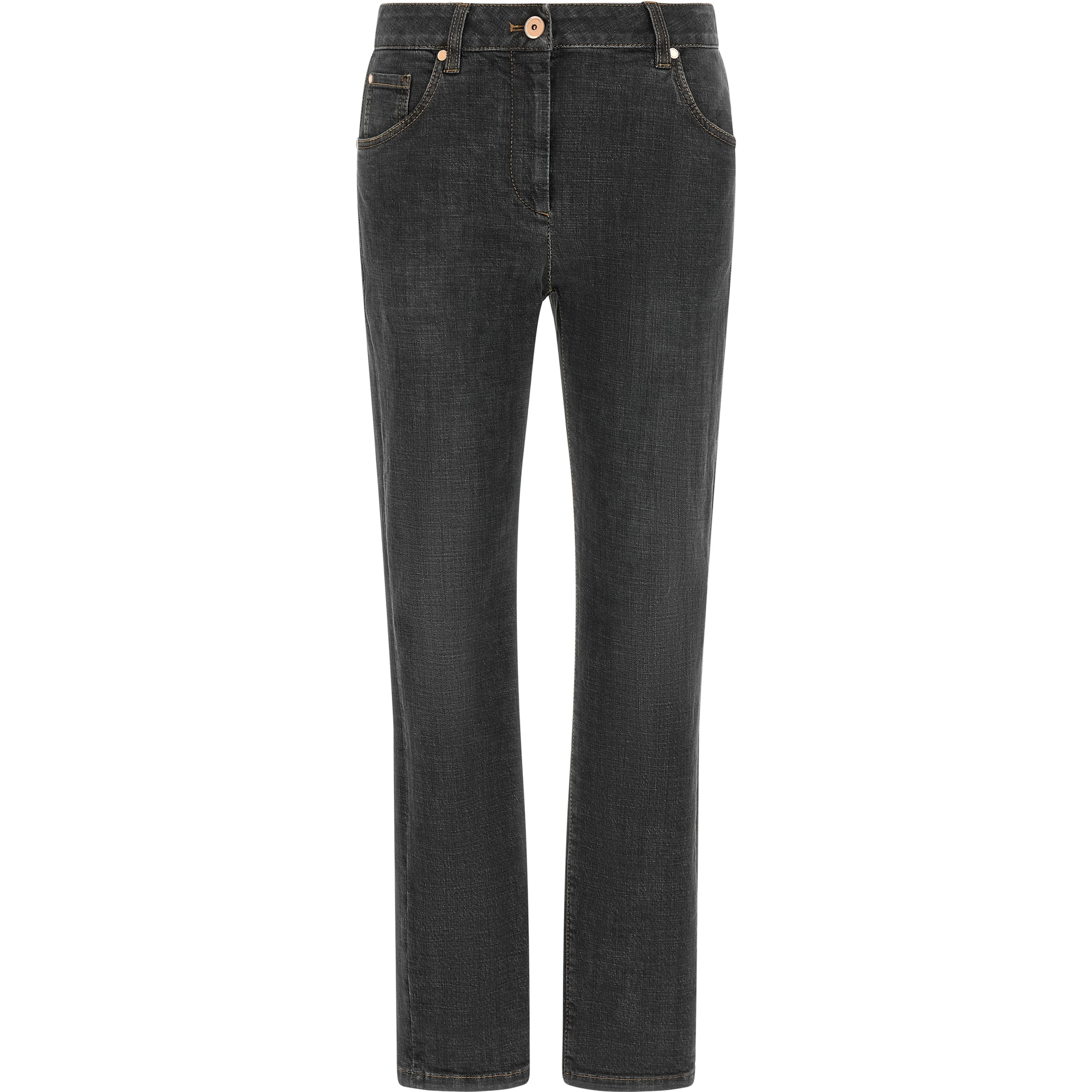 Gray Cotton Slim Fit Jeans