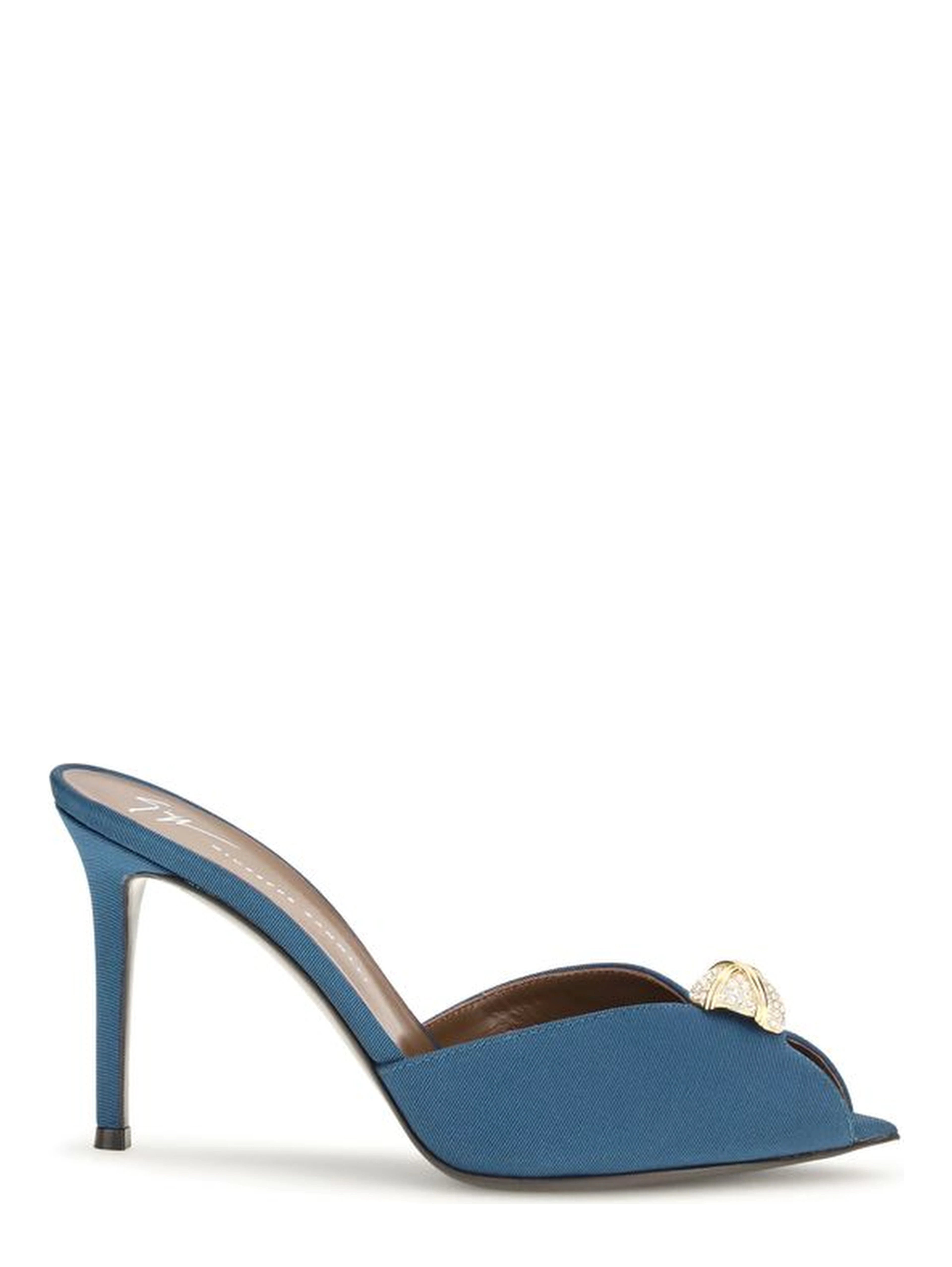 Blue Calf Leather Bos Taurus Stiletto Heel Sandals