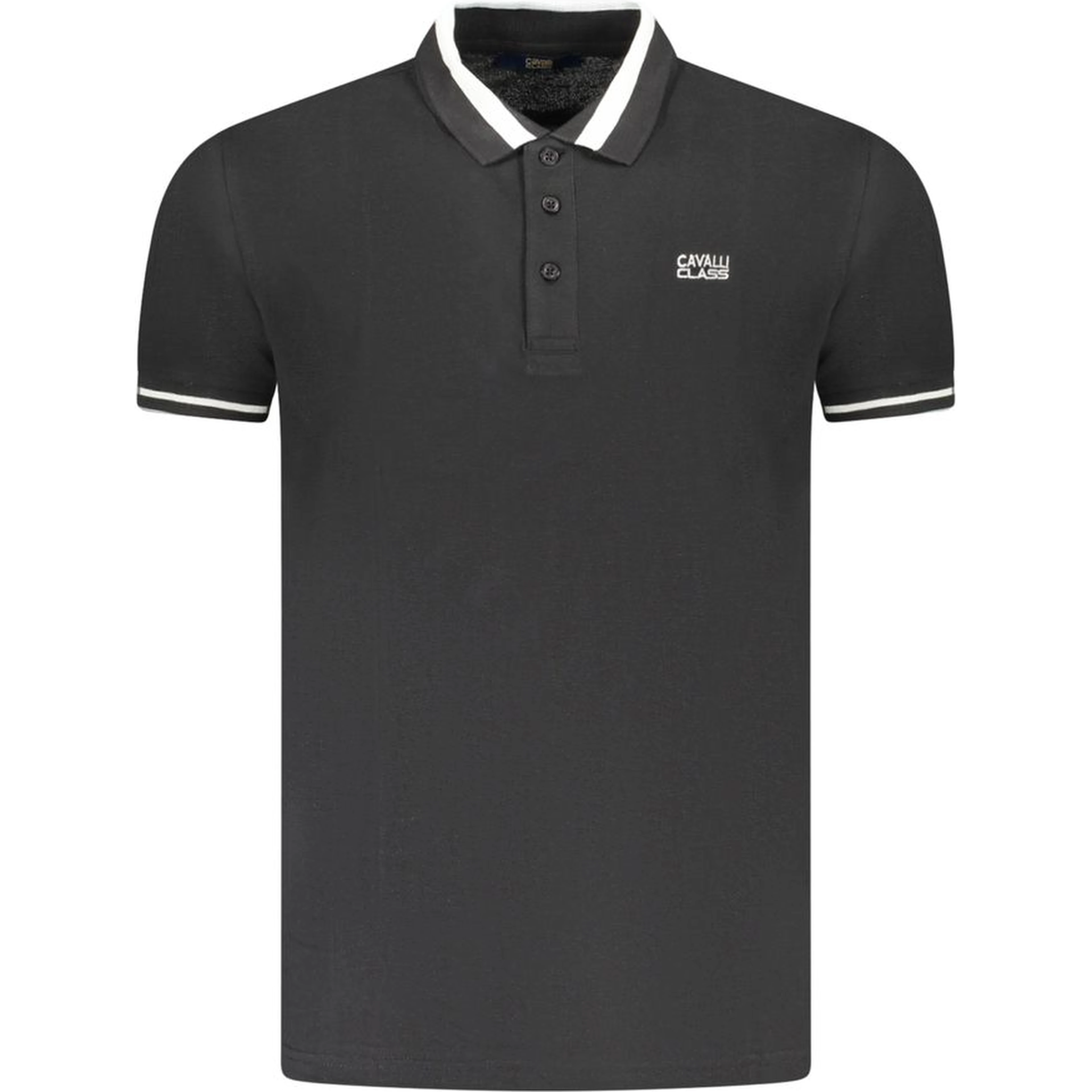 Black Cotton Men Polo
