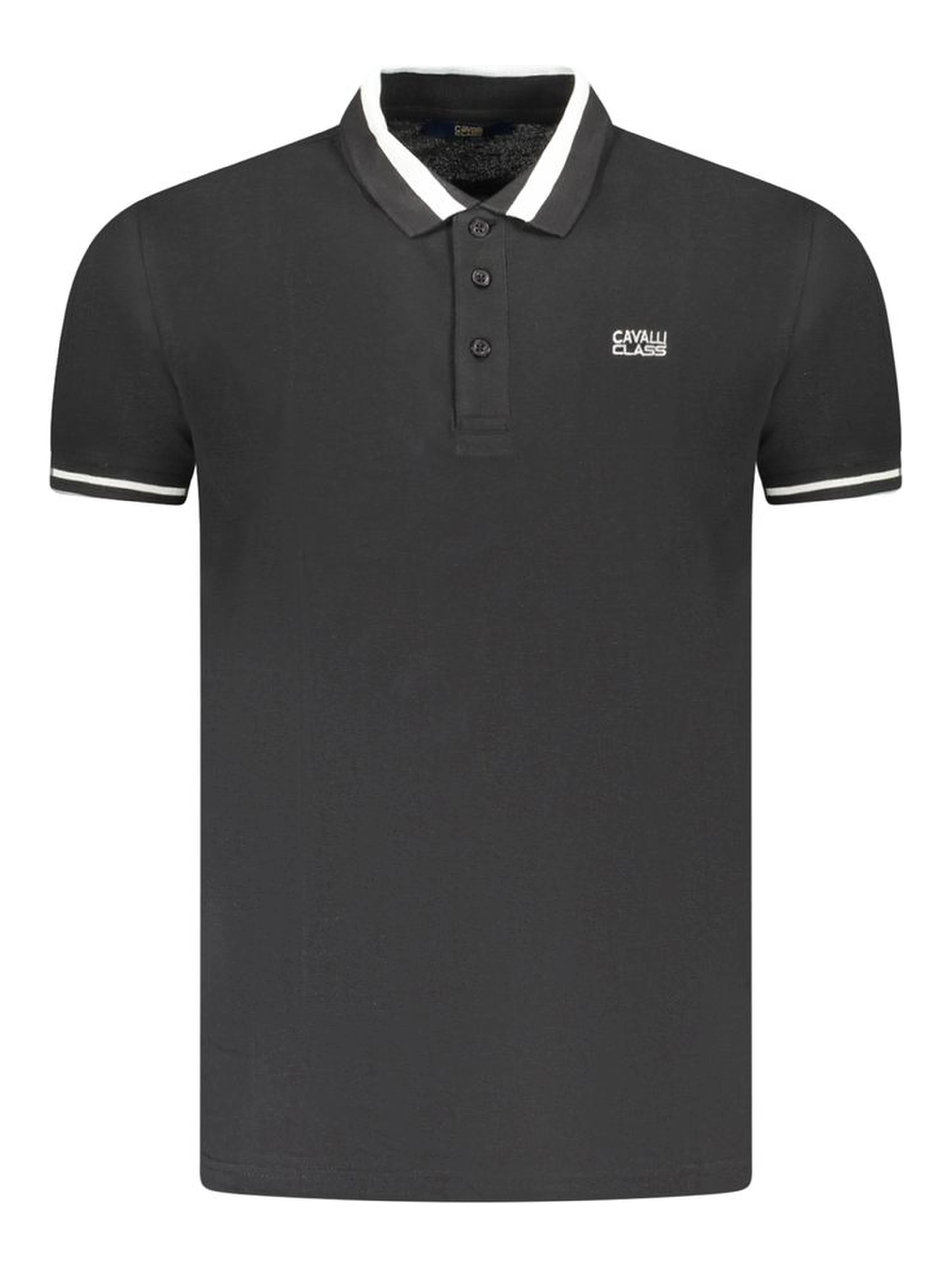 Black Cotton Men Polo