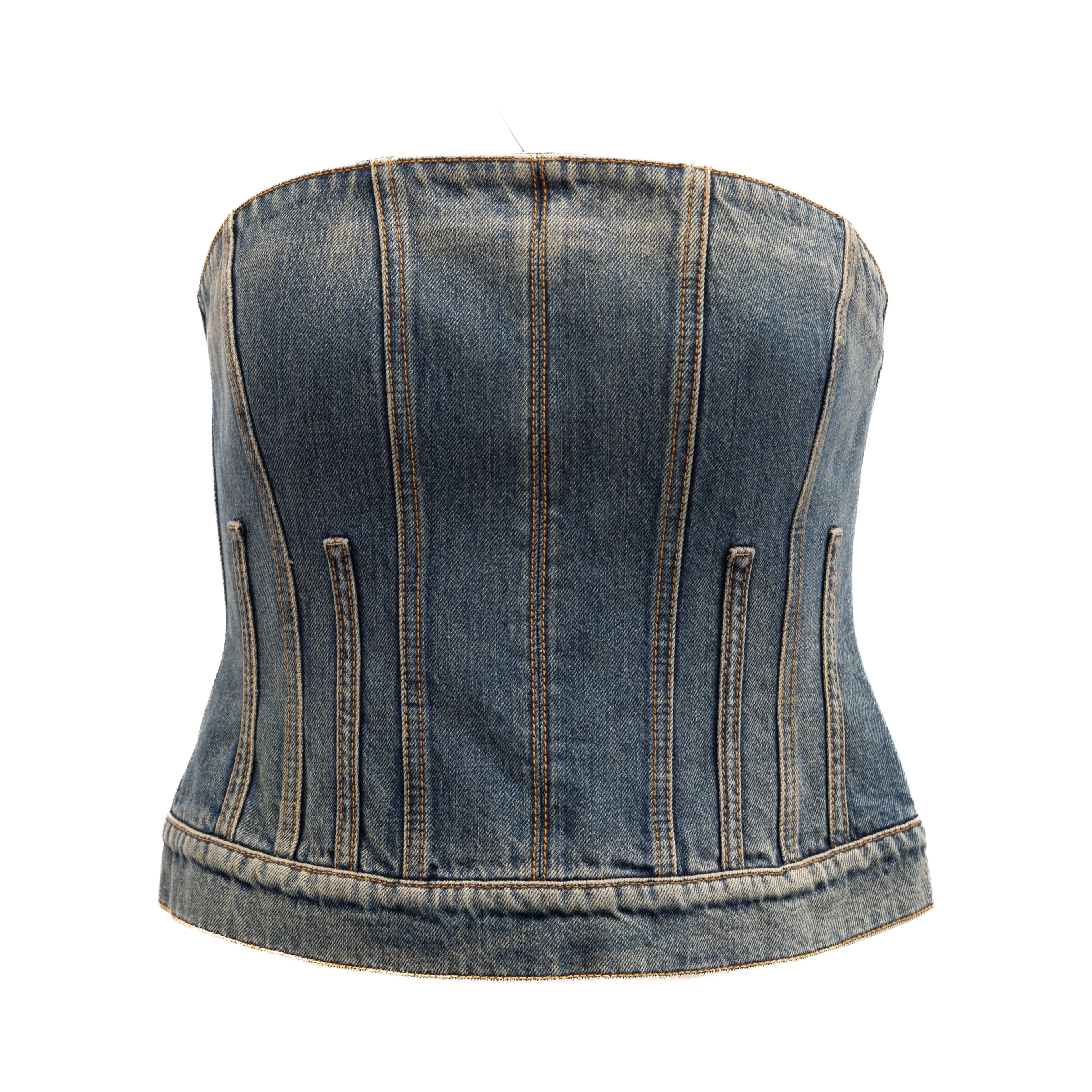 Blue Cotton Denim Top