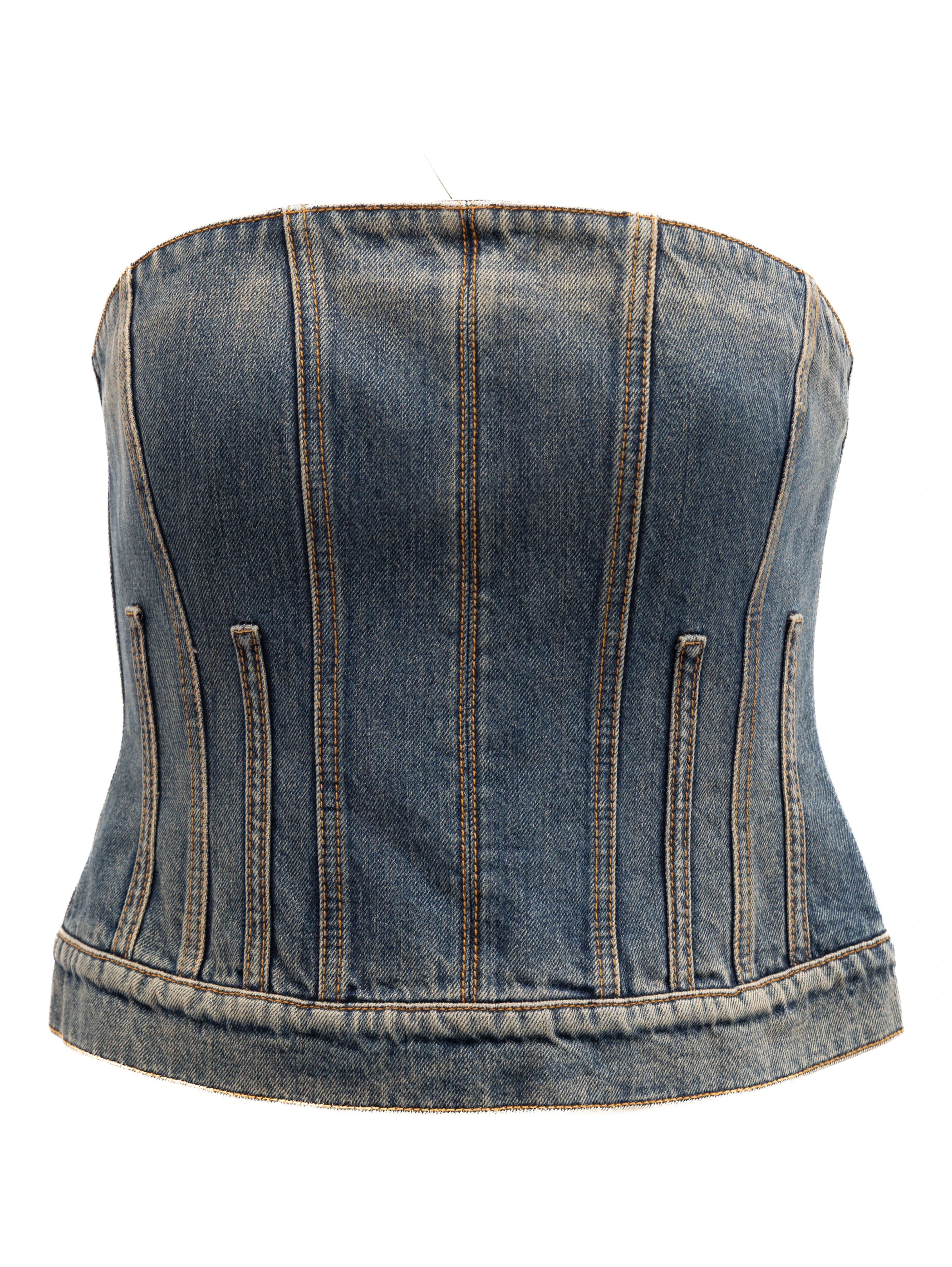 Blue Cotton Denim Top