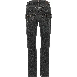 Gray Cotton Slim Fit Jeans