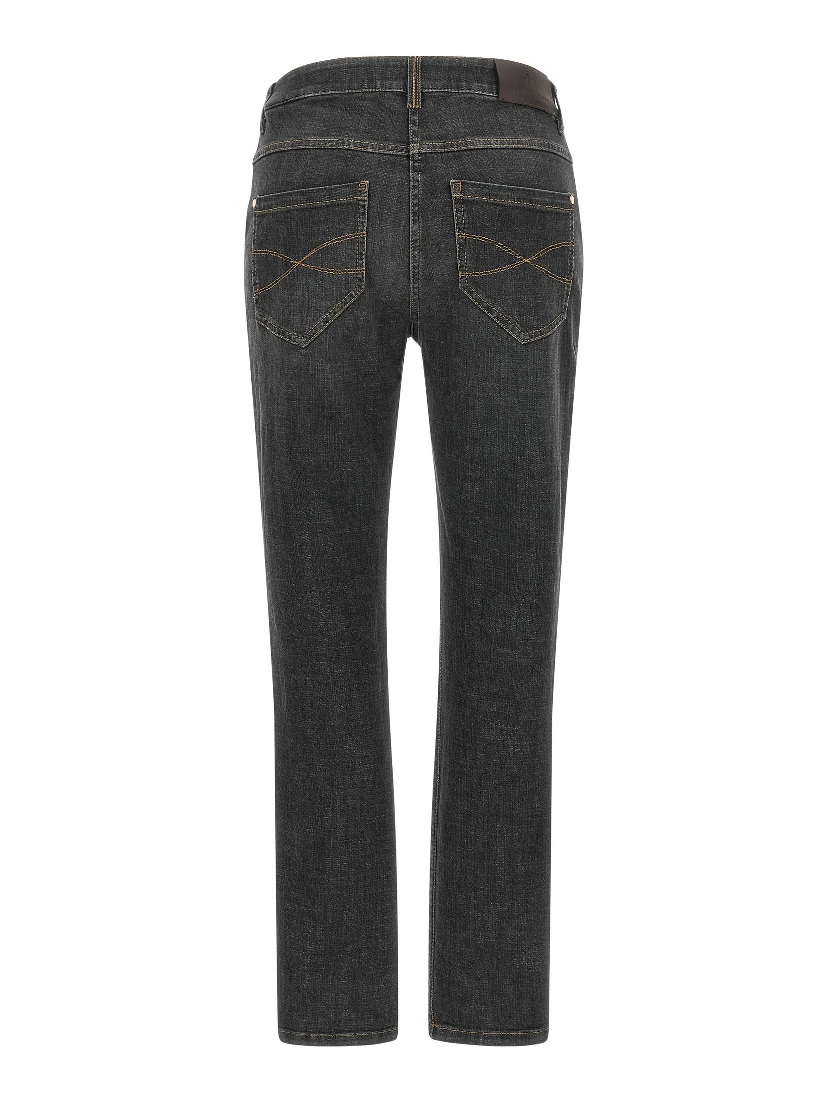 Gray Cotton Slim Fit Jeans