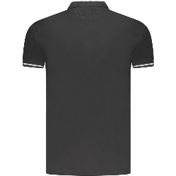 Black Cotton Men Polo