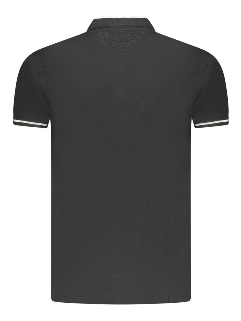 Black Cotton Men Polo