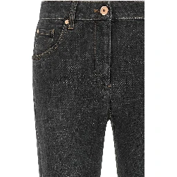 Gray Cotton Slim Fit Jeans