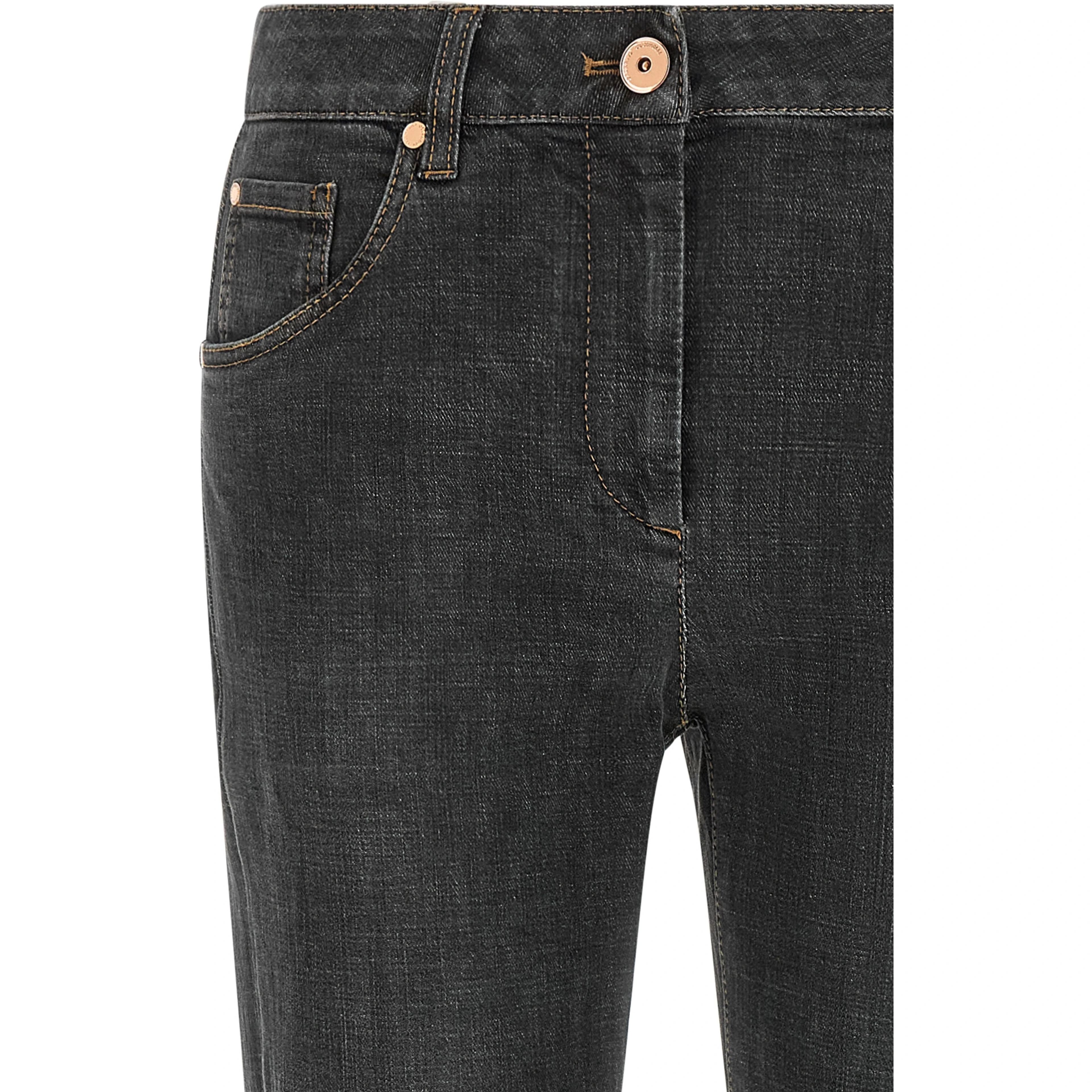 Gray Cotton Slim Fit Jeans